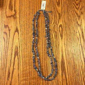 NWT Kenneth Cole New York Semi-Precious Blue & Silver Double Strand Necklace
